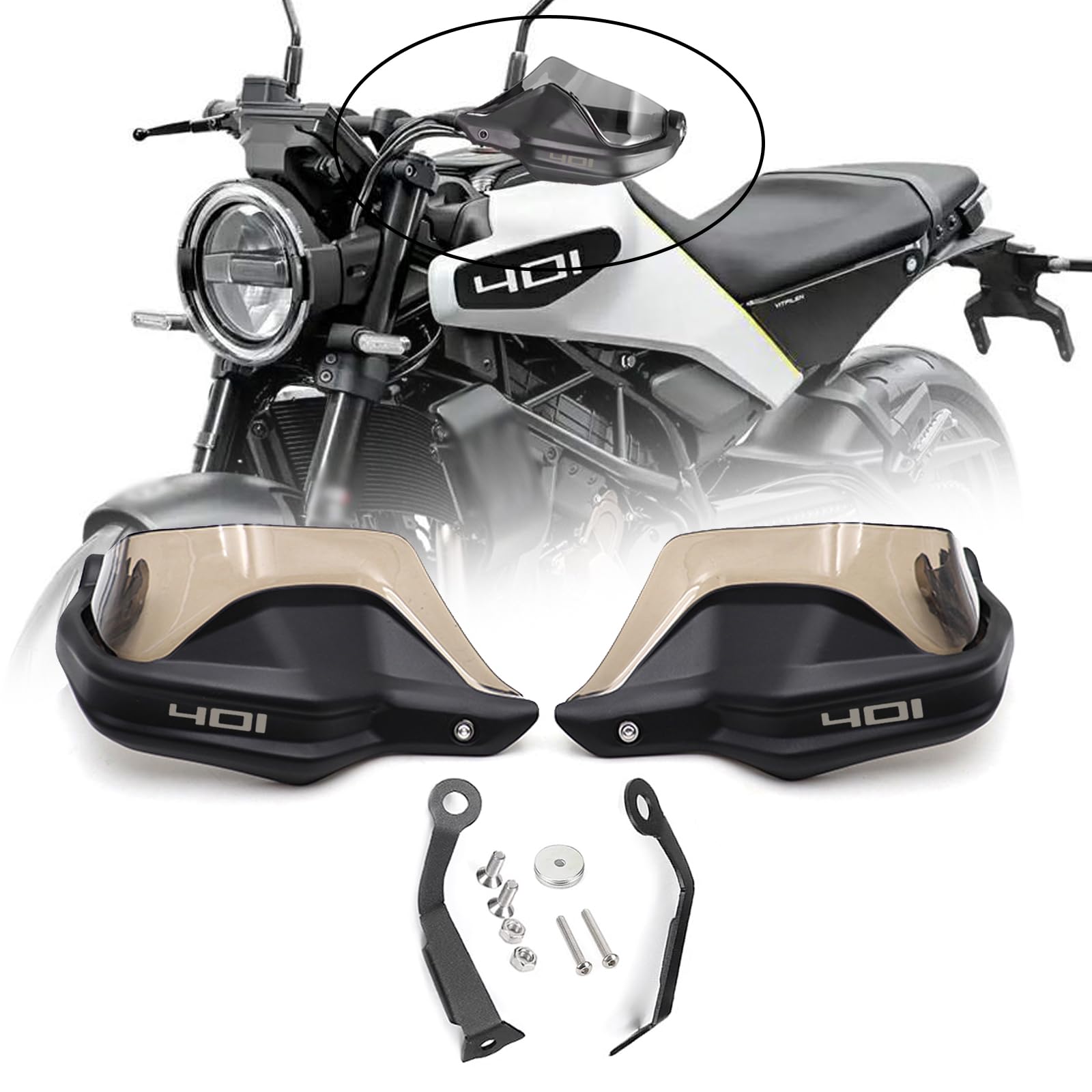 

HUANGCJCJ For 401 Swarthpiren 401 2025 Motorcycle Hand Guard, Hand Guard, Windproof, Double Handle,