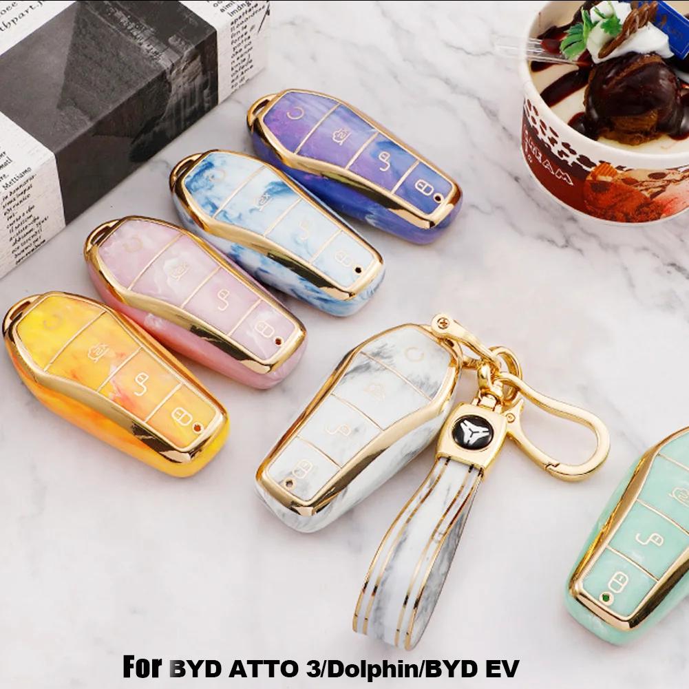 4 Buttons Tpu Car Key Case For Byd Atto 3 Han Ev Dolphin Qingdaoplusdmi Remote Control Protect Cover Auto Accessories