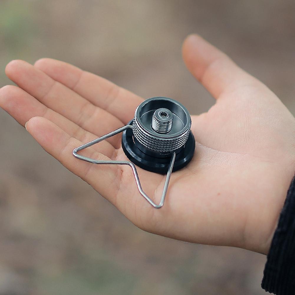 Portable Gas Stove Adapter Aluminum Alloy Butane Gas Cooker Connector Gas Tank Adapter Screw Valve Output Nozzle Bottle Adapter