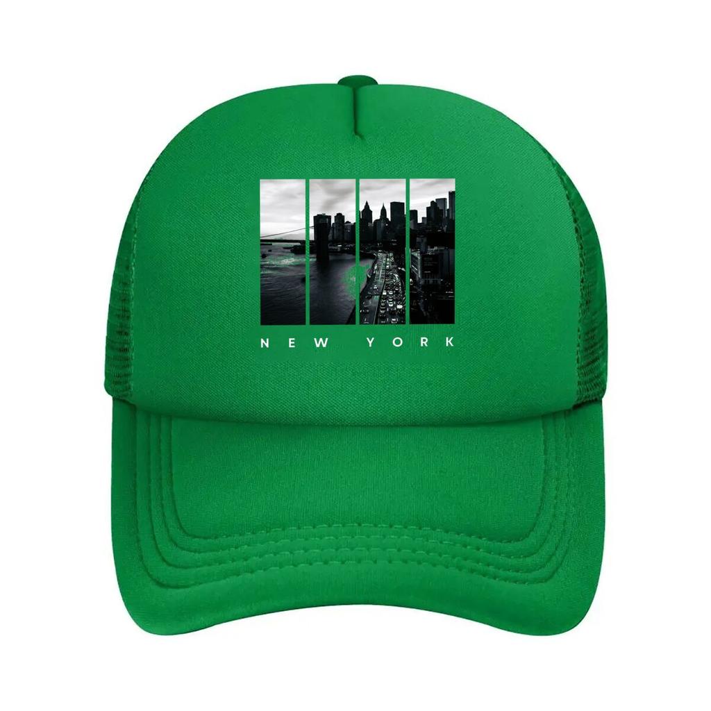 Black White Urban Cityscape Bridge Skyline Traffic Panel Art Mesh Baseball Cap Casual Hat Outdoor  For Womens Unisex FeUnisex