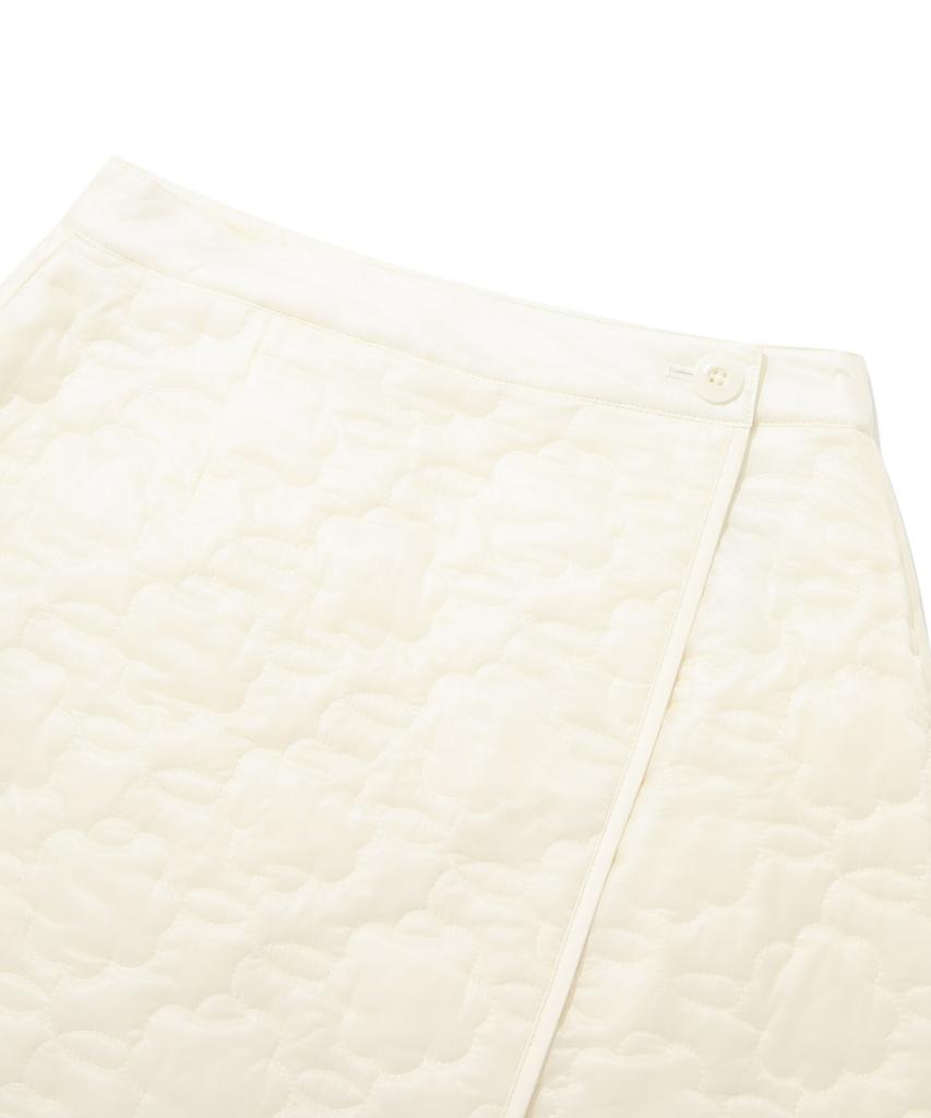 Covernat Woman Cloverheart Quilted Wrap Mini Skirt Light Yellow