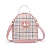 Ladies Scottish Plaid Small Backpack Autumn and Winter New Cat Pearl Mobile Phone Small Bag