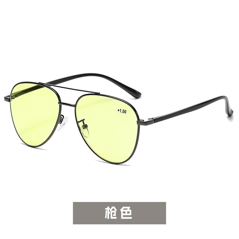 

Night Vision Anti-Blue Light Discoloration Multi-Focus Reading Glasses Far And Near Toad Mirror Large Frame Reading Mirror +400