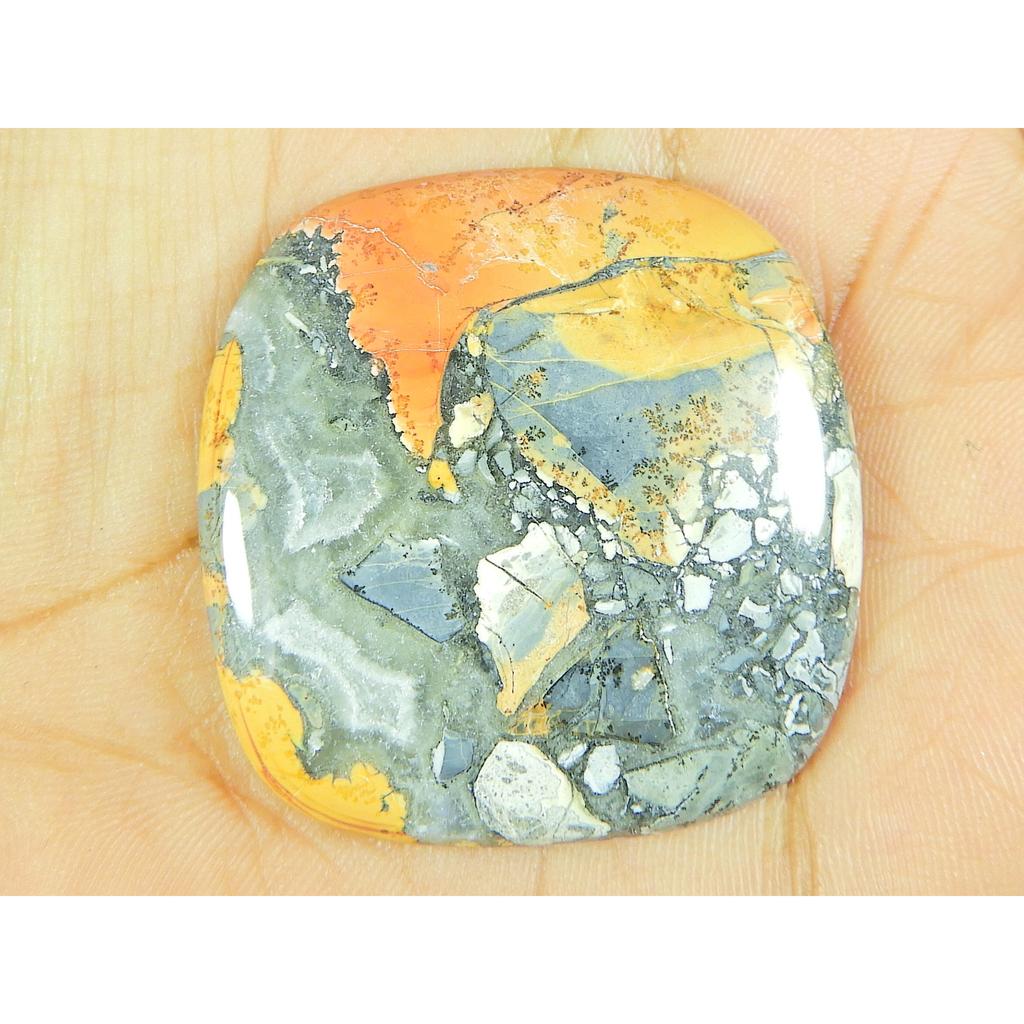 37X37X05MM Natural Malingano Jasper Cushion Cabochon Loose Gemstone 78Cts. SK-4708
