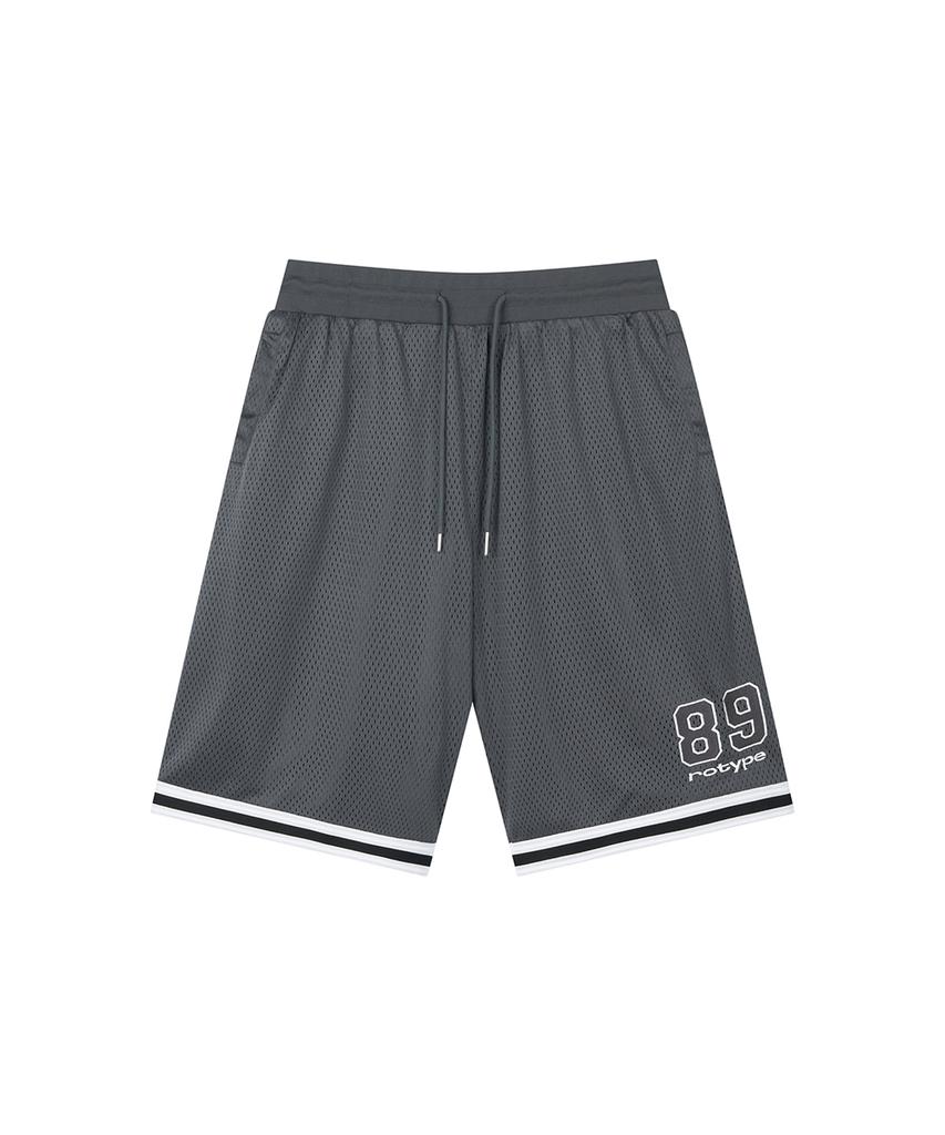 Lotaib 89 Logo Mesh Basketball Shorts - Gray