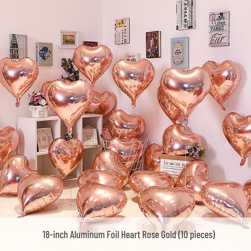 Heart-Shaped Aluminum Helium Balloon for Weddings, Engagements, and Birthday Decorations