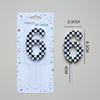 Checkerboard Number 0-9 Candle Birthday Party Decoration Black and White Checkered Card Number Candle