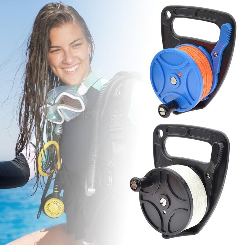 Diving Reel with Thumb Stoppers 83m/272ft Scubas Ratchets Dives Reel for Underwater Scubas Diving Snorkeling Enduring