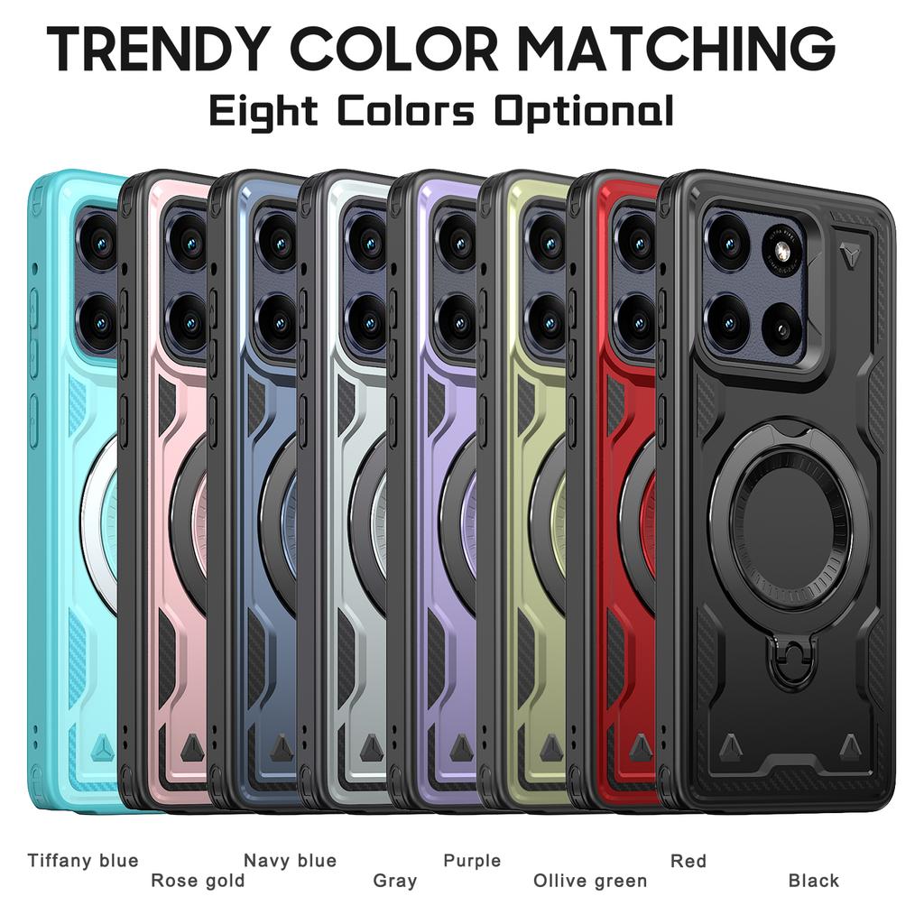 Armor Shockproof Case For Motorola Edge 60 Pro Fusion G Play 2026 Power Stylus 5G 2026 360° Rotating Magnetic Stand Back Cover