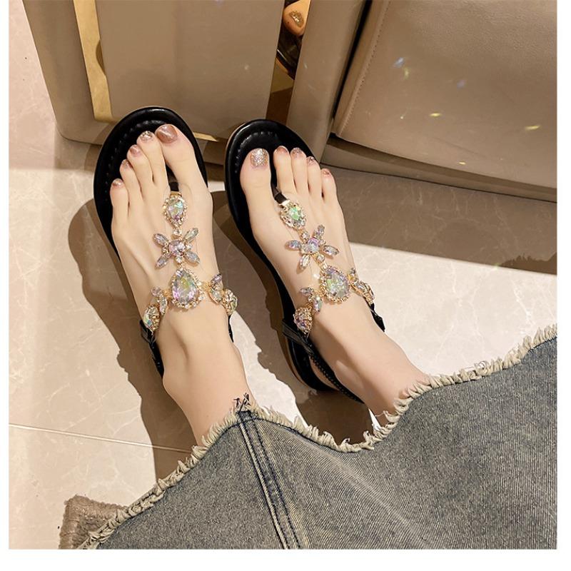 Sandals for Women In Summer, Big Rhinestones, European and American Sizes