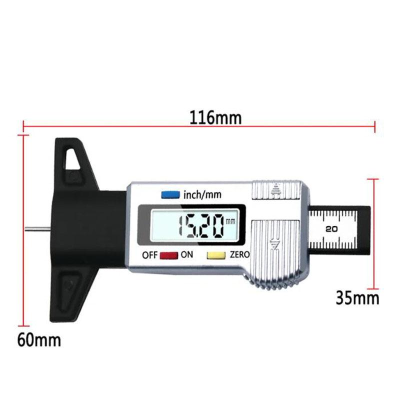 Digital Car Tyre Tire Tread Depth Gauge Meter Measurer Tool Caliper Thickness Gauges Tread Brake Pad Shoe Tire Monitoring System
