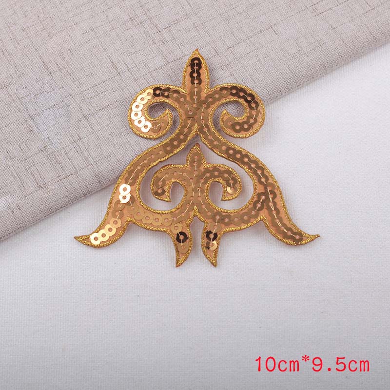 Diy Clothes Accessories Designer Sequined Patch Triangle Pattern Sequin Embroidery Iron-on Applique Sticker Ethnic Costume Patch