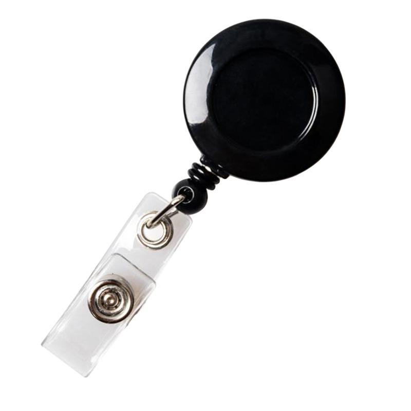 Solid Color Horizontal Vertical Employee Staff ID Work Card Cover with Retractable Badge Reel Lanyard Badge Pass Bus Card Holder