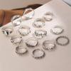 Elegant and Versatile Fashion Retro Tai Chi Ring 14-piece Hollow Engraved Ring Heart-shaped Simple Ring Popular Female Jewelry
