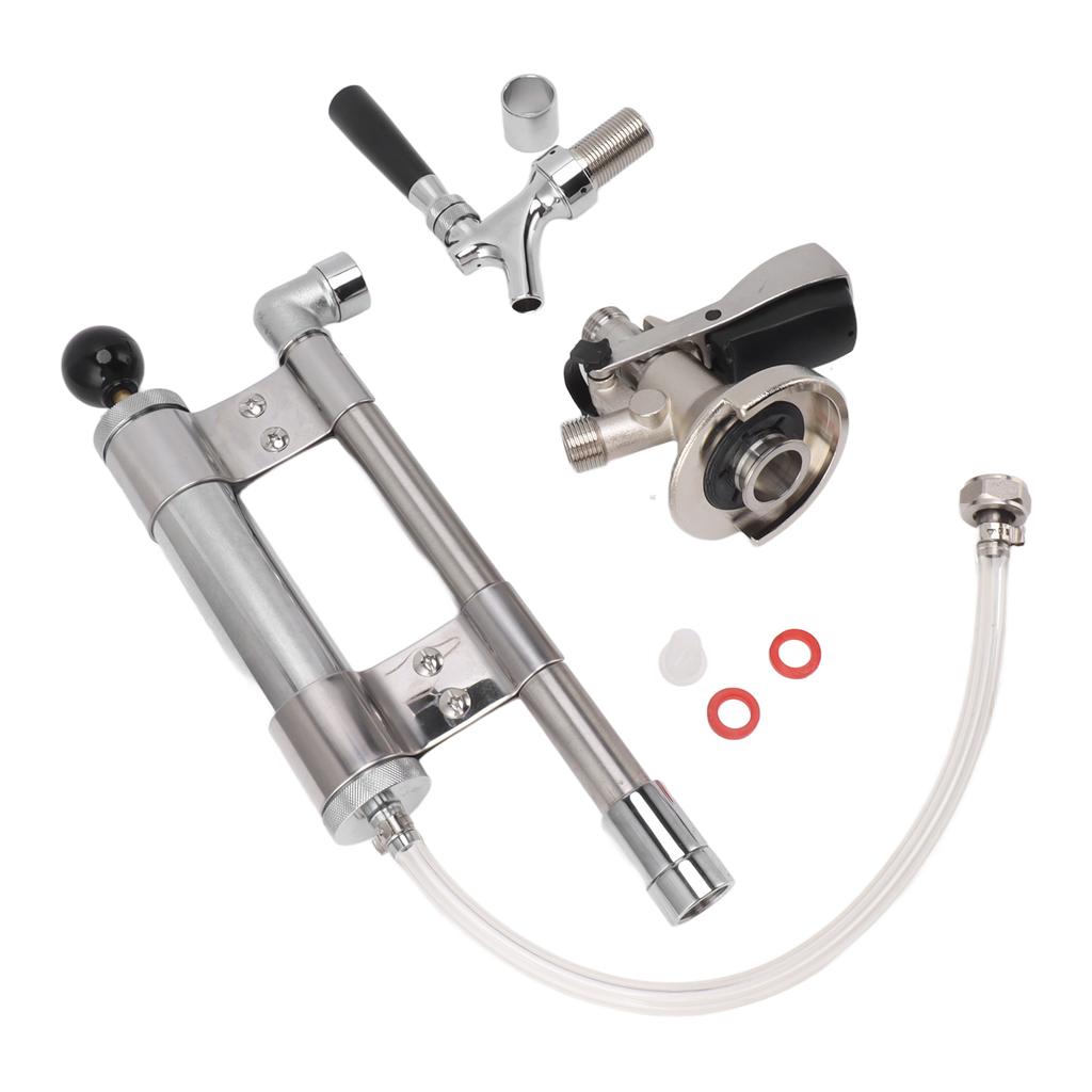 8in Beer Hand Pump Stainless Steel Type A Beer Pump for Indoor Outdoor Picnic Party Camping