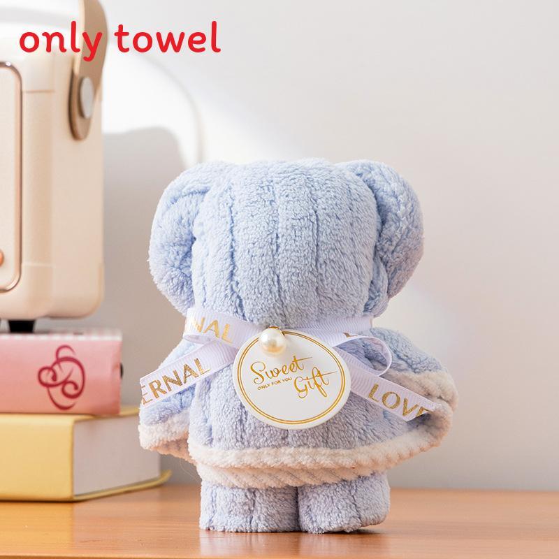 Baby Bear Hand Towel With Soft Coral Fleece For Wedding Favor And Party Decor