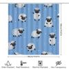 Adorable Sheep Pattern Shower Curtain Light Blue Background With White Clouds Design Perfect For Bathroom Decor Kids Bathrooms.