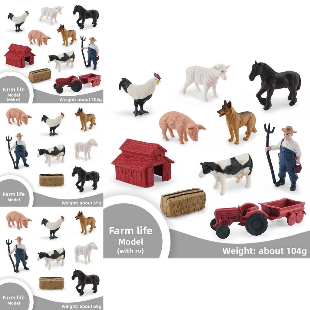 Bauernhofleben Tierfiguren Set PVC Bauernhof Szene Modell Für Kinderspiel und Sammlung