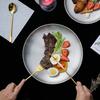 Kulaté nerezové jídelní talíře Ploché izolované Tlusté grilované mělké nádobí Western Steak Cake Ovocný tác Kuchyňské doplňky