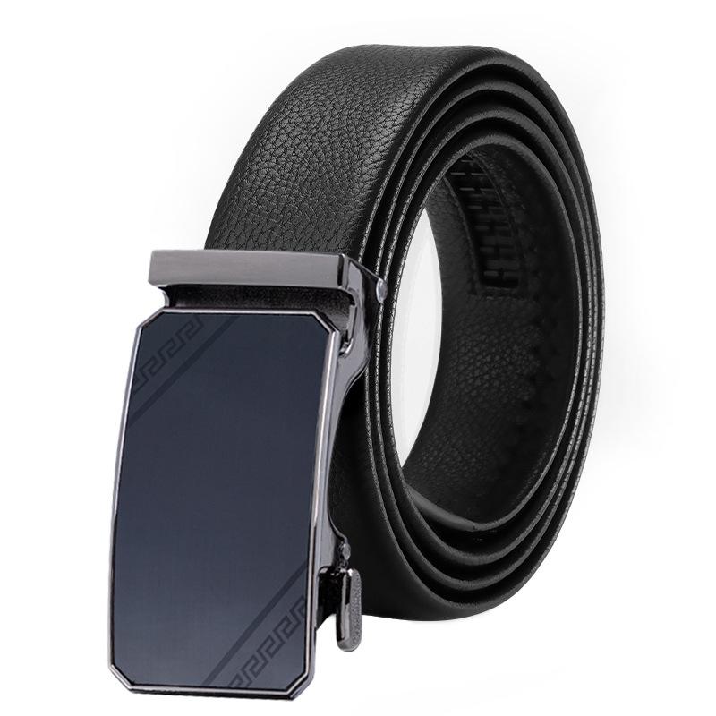 

Ремень из натуральной кожи для мужчин с автоматической пряжкой, деловые подарки, ремень для костюма для мужчин, повседневный универсальный кожаный ремень для мужчин 130cm