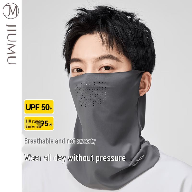 JIUMU Men s Ice Silk UV Protection Cycling Face Mask темно серый