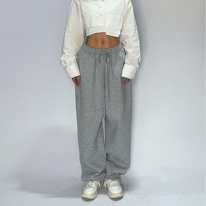 Y2K Hip Hop Weite Jogginghose Damen Entspannte Passform Streetwear Jogginghosen Mittelhoch Gerader Schnitt Freizeit Hosen