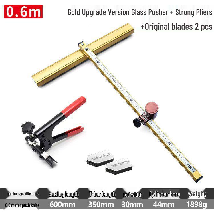 Ceramic Tile Push Knife & Glass Cutter Set with T-Shaped Handle and Pliers