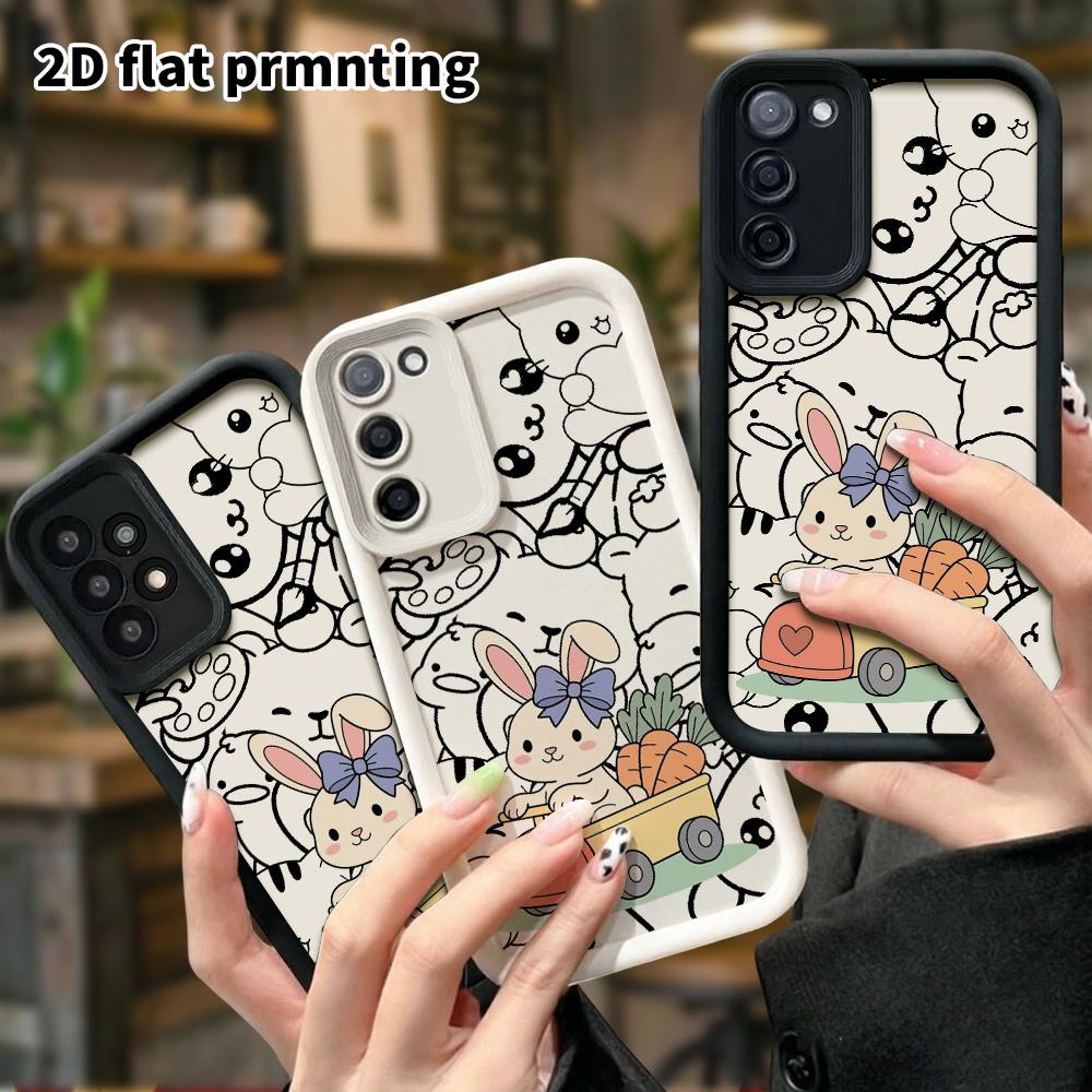 Phone Case: 2D Flat, Suitable for Samsung Galaxy A34 A35 M05 M06 S20 S22 S21 FE Plus 5G Protective Case, White Little Rabbit, Perfect Holiday Gift for