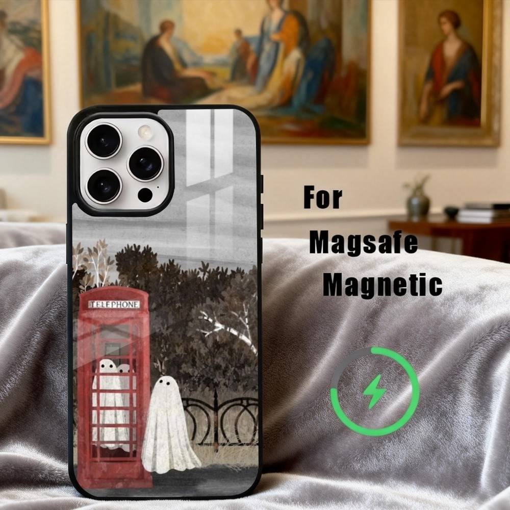 

L-Little G-Ghost A-Art Phone Case For iPhone17,16,15,14,13,12,11 Plus,Pro Max Magnetic For Magsafe Wireless Charging iPhone12PRO
