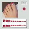 24 Stuks Kattenoog Nagellak Stickers IJzig Roze Gradiënt Nep Teennagels Kunstmatige Press On Nageltips Volledige Dekking Nepnagels Teennagel Kunst