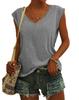 Damemote Ny Ensfarget Tank Top Sommer Bluser T-skjorte Uformell Loose Fit Basic skjorter Tank Tops