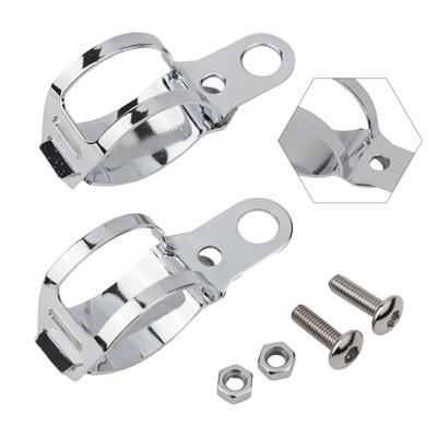 Mounting Brackets Motorcycle Accessories For 27mm-31mm Fork Tubes Plated Silver Front Shock Absorber Holder Metal