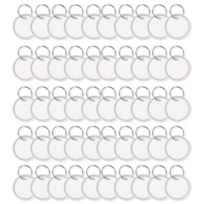 50 Stück Metallrand für Schlüsselanhänger Runde Papieranhänger mit Metallringen Weißes Etikett für Autoschlüssel und Türschlüssel 31mm Weiß