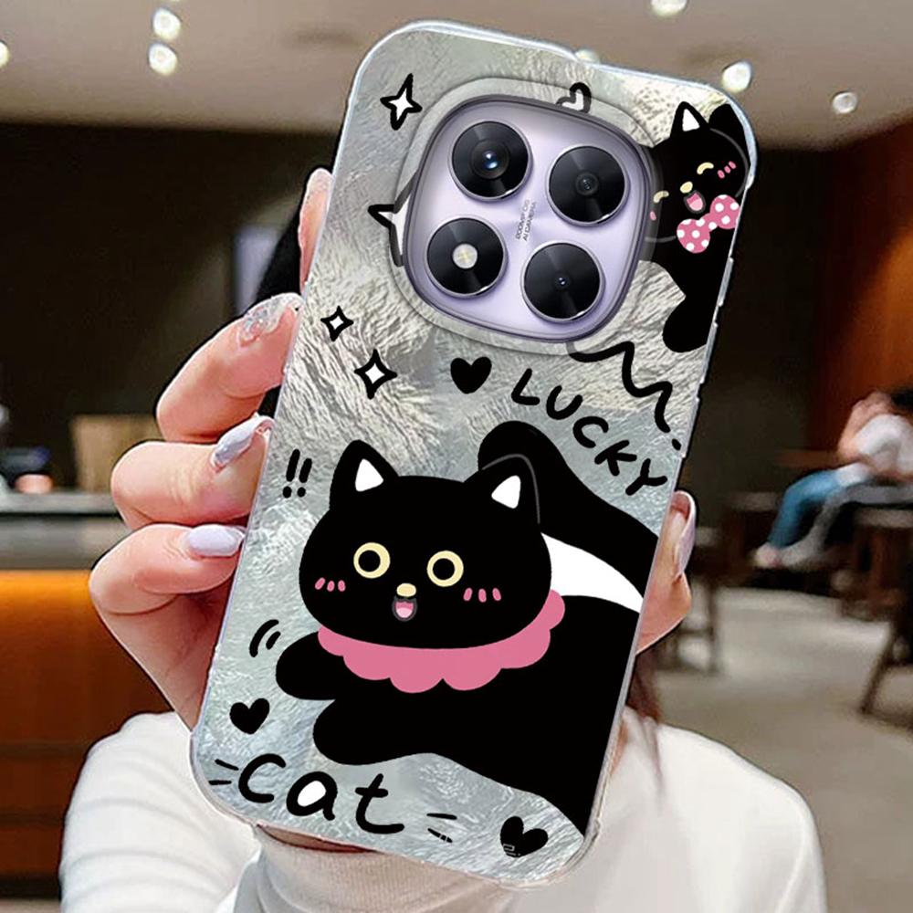 Kolorowy Gradient Biały Motyl Leopard Love Print Etui na Telefon Xiaomi Redmi Note 14 Pro 5G Pokrowiec Miękki Silikonowy Bumper Twardy PC Tylny Pokrowiec