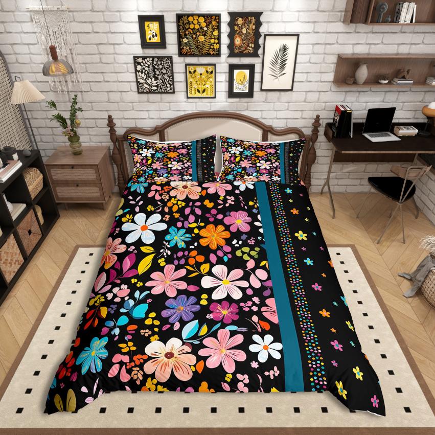 Comforter Homewish Retro Rustic Flower Chic Butterfly Comforter Setpink Red White Bed Set For Girls