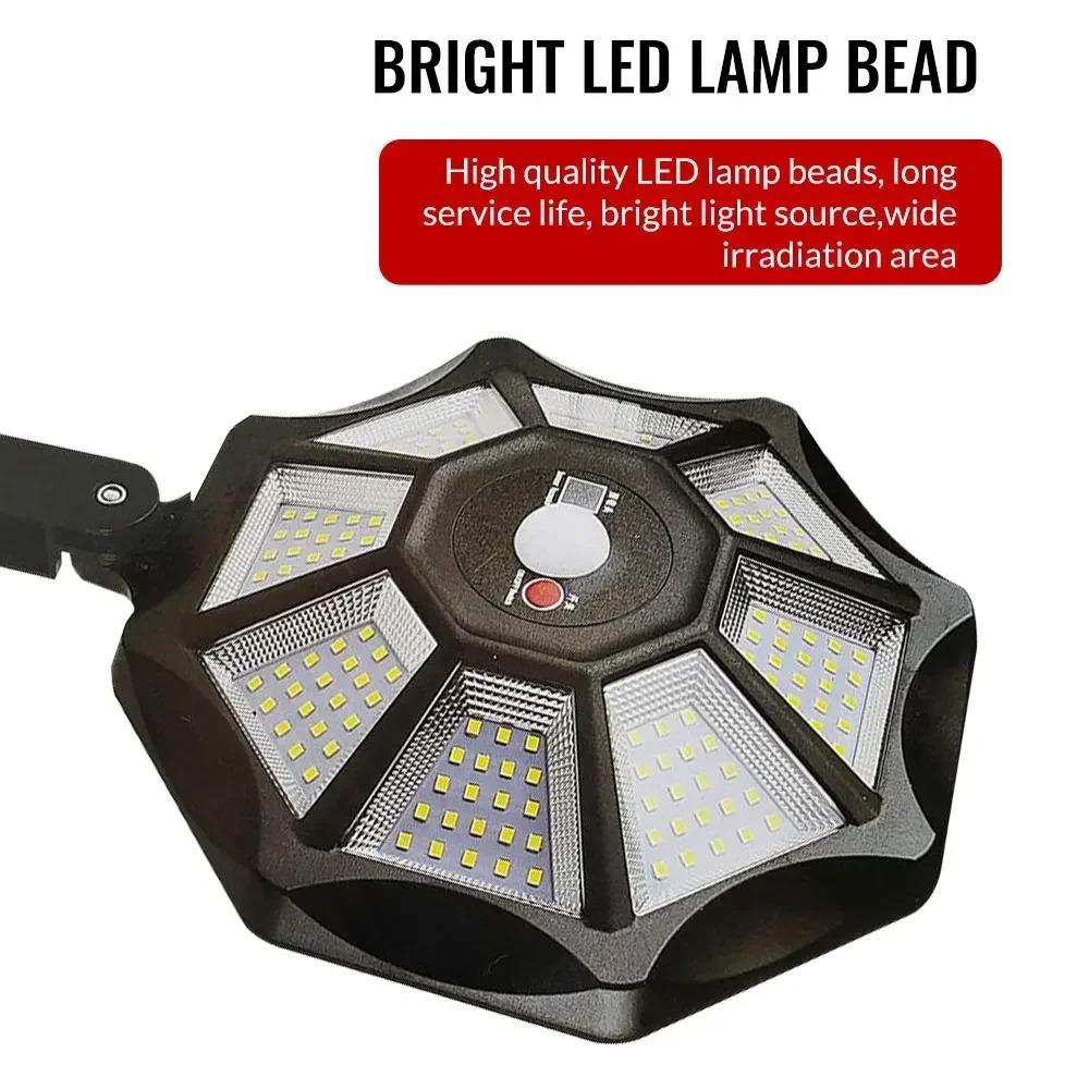 Outdoor Solar Flood Light 168LED Motion Sensor IP65 Waterproof Octagonal Design Dusk to Dawn 360° Adjustable Parking Lot Lights