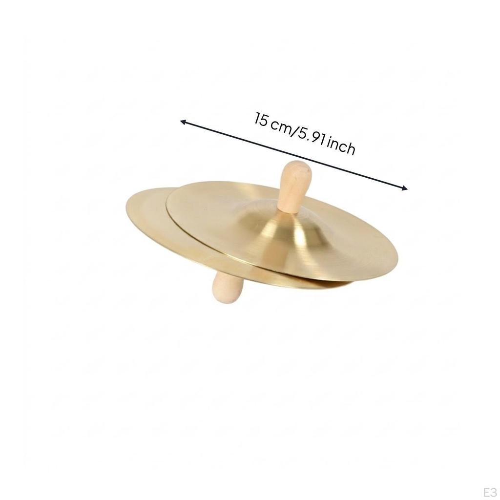Children's Hand Cymbals Raised Center Educational Hole Mounted Coordinated Cymbal Pair for