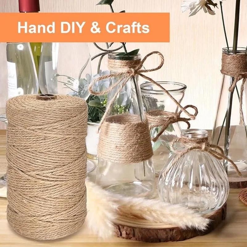 2/1Rolls Vintage Hand Woven Hemp Rope, DIY Lighting Halloween Christmas Wedding Decoration Hemp Rope, Sturdy and Durable