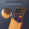 For Xiaomi 14T Case PU Leather Cloth Texture Hard PC Phone Cover with Card Holder