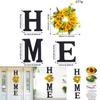 Home Sunflower Home Wall Decor With Lightweight Wooden Sign For Harvest Celebration