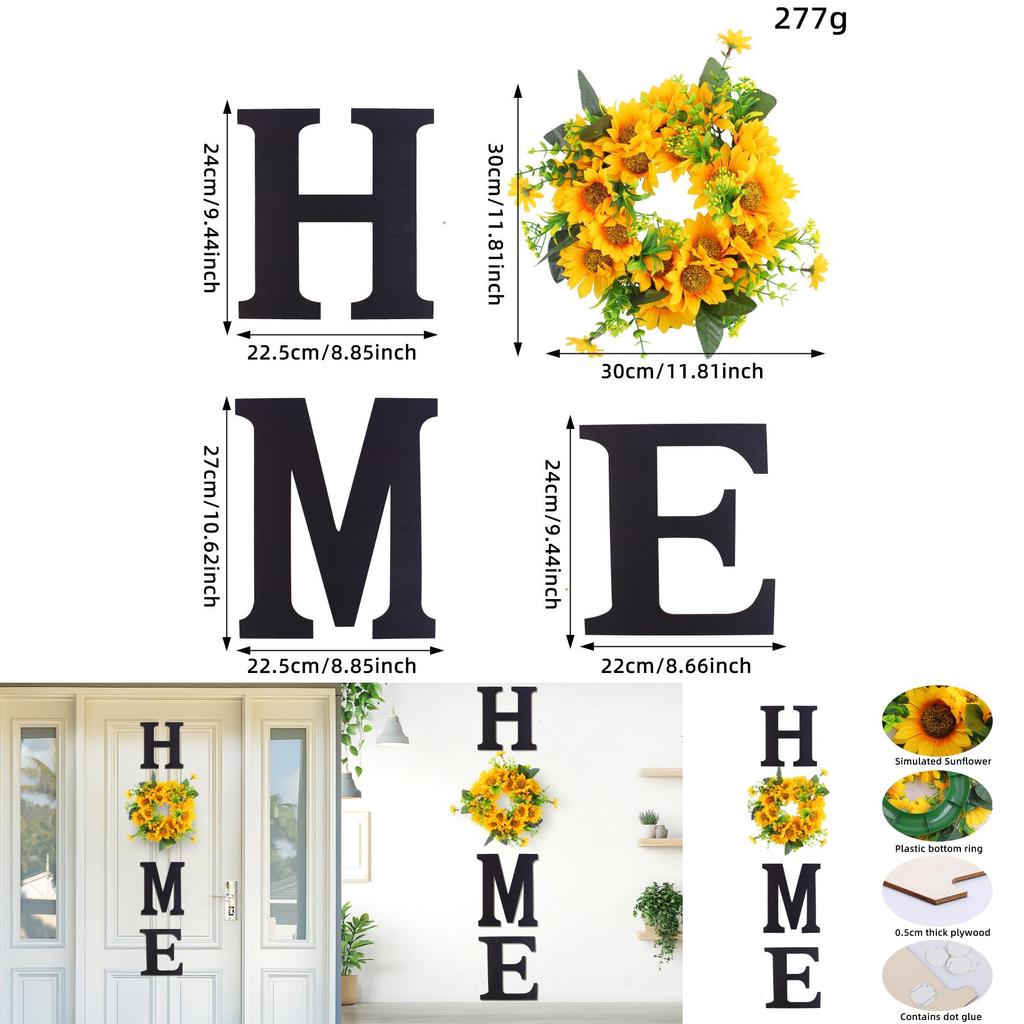 Home Sunflower Home Wall Decor With Lightweight Wooden Sign For Harvest Celebration