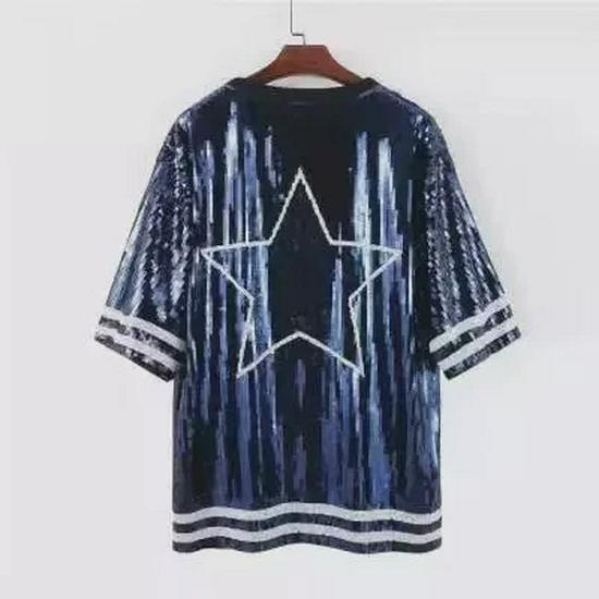 European & American Cross-Border Sequined Bulls Team Jersey - Star Pattern T-Shirt