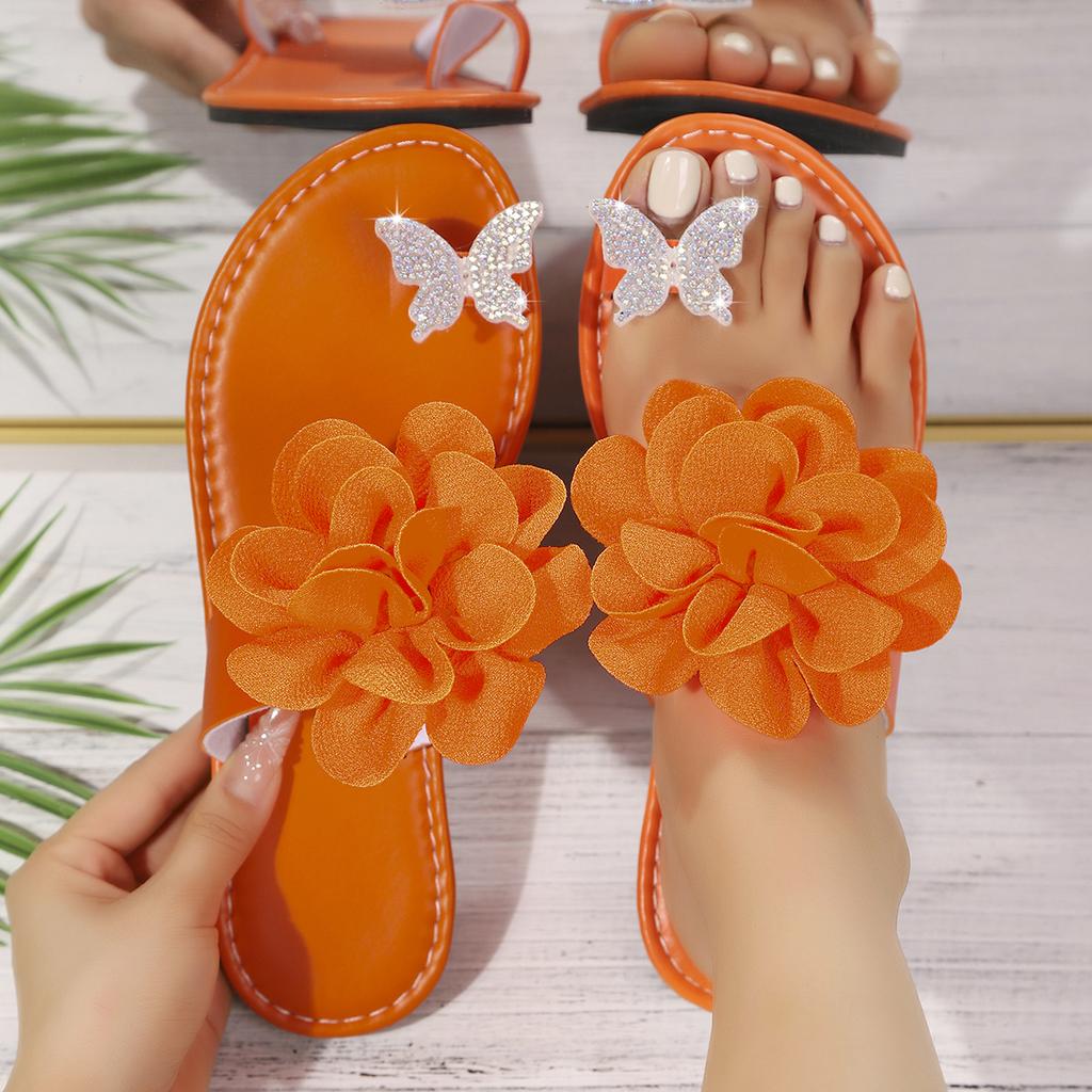 Fashion Women Slippers Fashion Lightweight Slippers Women Outdoor Vacation Slip-on Flat Shoes Ladies Summer Flower Sandals Slides Women