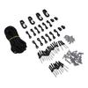 Kayak Deck Rigging Kit with Deck Loops Tie Down Pad Eyes Bungee Cord J Hooks Screws Rivets for Canoes Boat