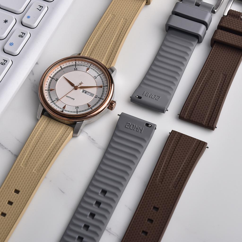 20mm 22mm Premium FKM Fluorkautschuk Taucheruhr Armband Militärqualität Für Seiko Oris Citizen Schnellverschluss Anti-Rutsch