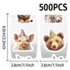 500 Animal Happy Birthday Stickers/Roll - DIY Children's Gift, Diary Decoration, Sealing Stickers
