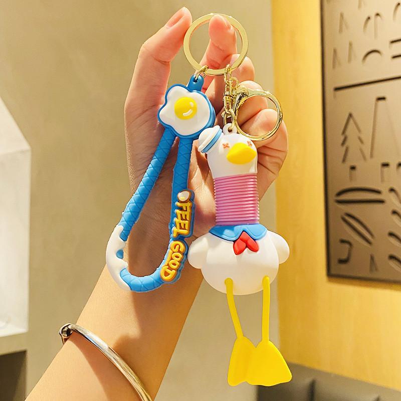 Stretchable Sailor Duck Keychain In Blue And White Great For Holiday Gifts