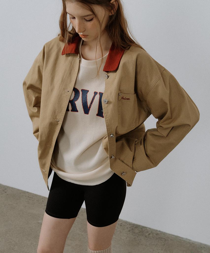 Friver07 Coloring Collar Half Work Jacket [Frsp05Jk01]_Beige