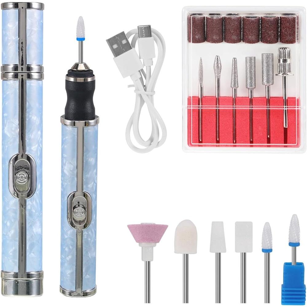 Electric nail file, suitable for thick toenails, 4-speed electric nail file set, toenail electric tool (18 grinding heads)