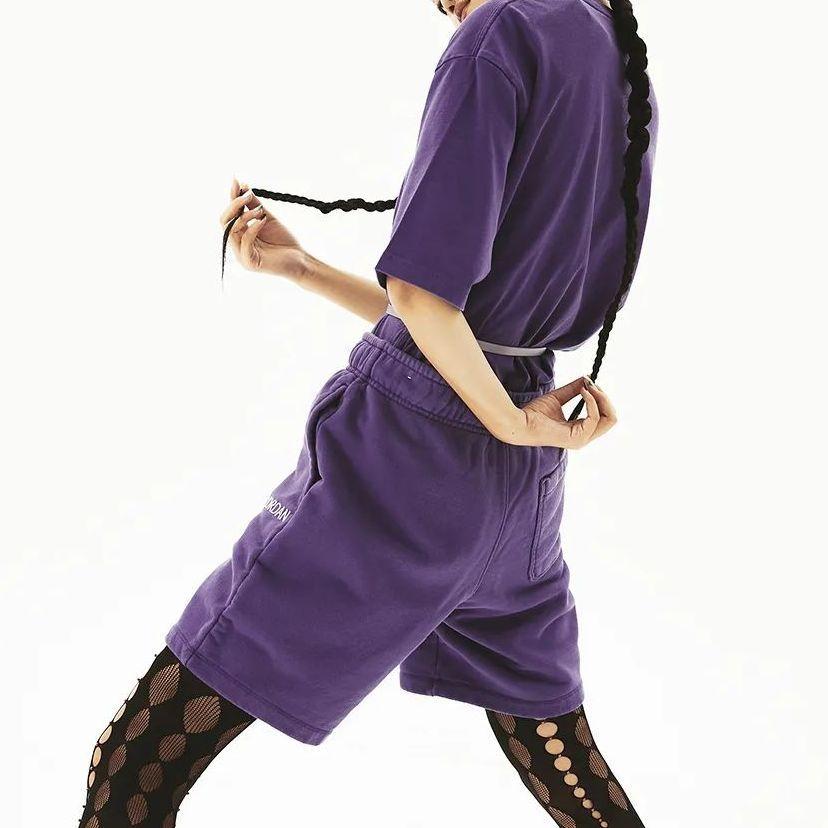 Jordan X Wordmark Embroidered Logo Crew Neck T-Shirt Unisex Tops Purple DV6466-514